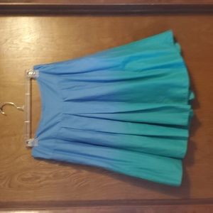 Pretty Pleated Cotton Hambre Blue Turquoise Skirt 8